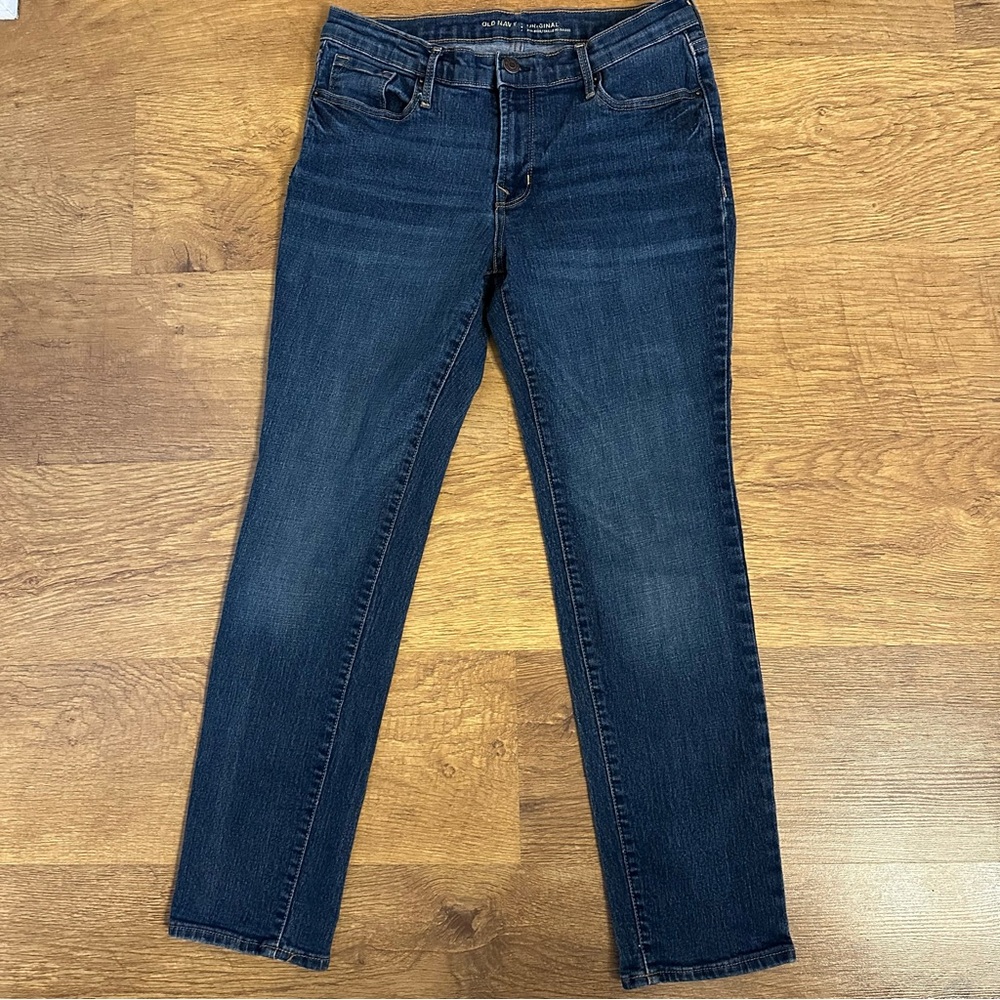 Old Navy Women’s Dark Blue Mid-Rise Bootcut Jeans